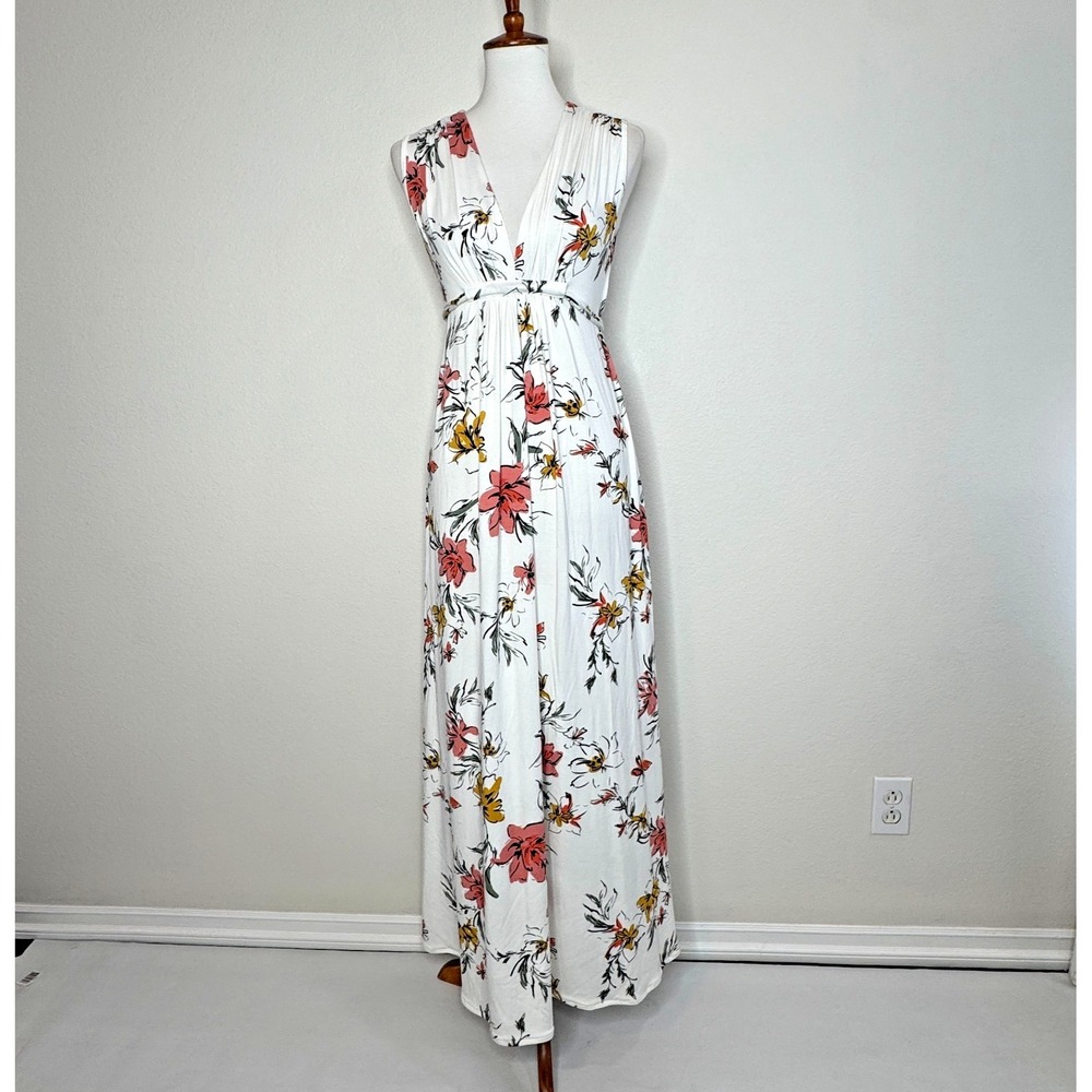 RACHEL PALLY Sleeveless Caftan Maxi Dress XS Floral Jersey Knit M Beachy Lounge